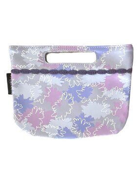 Bonne Bell Vintage Cosmetic Empty Lip Balm Bag w/Handle -Purple Grey Pink Floral